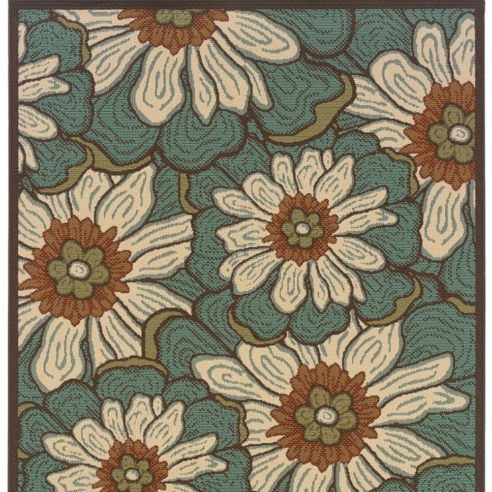 2' X 8' Blue Indoor Outdoor Area Rug