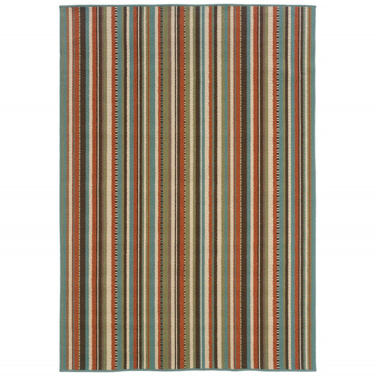 2' X 8' Green Indoor Outdoor Area Rug