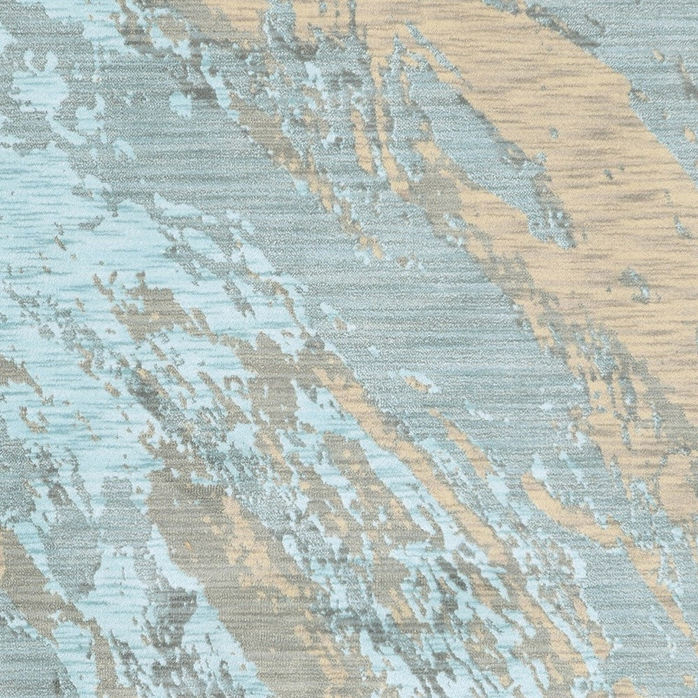 2’X3’ Blue And Gray Abstract Impasto Scatter Rug