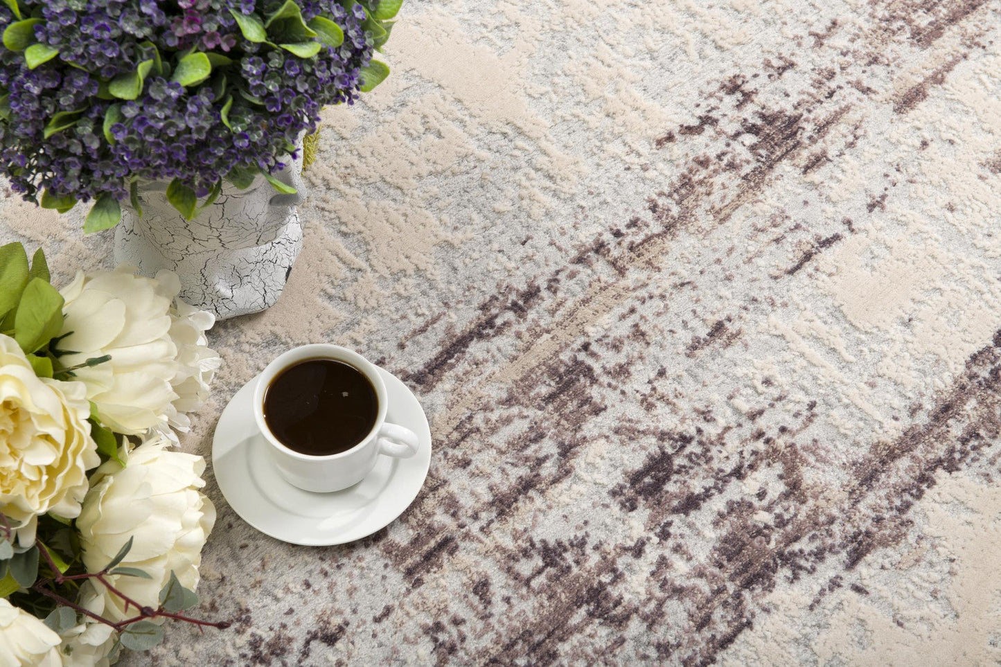 3' X 5' Violet Abstract Dhurrie Area Rug