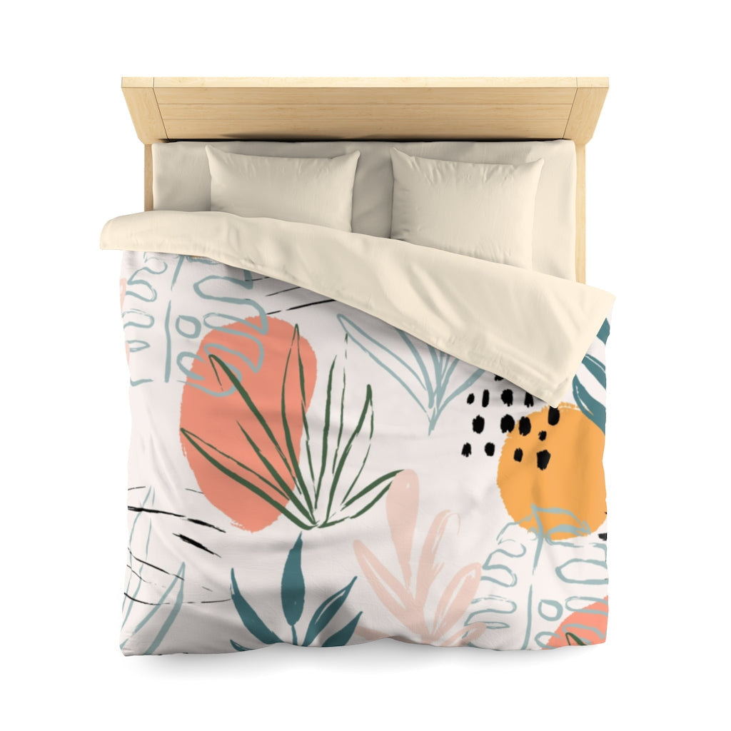 Abstract Plants Duvet Cover, Modern Microfiber Full Queen Twin Unique Vibrant Bed Cover Modern Home Bedding Bedroom Décor Starcove Fashion