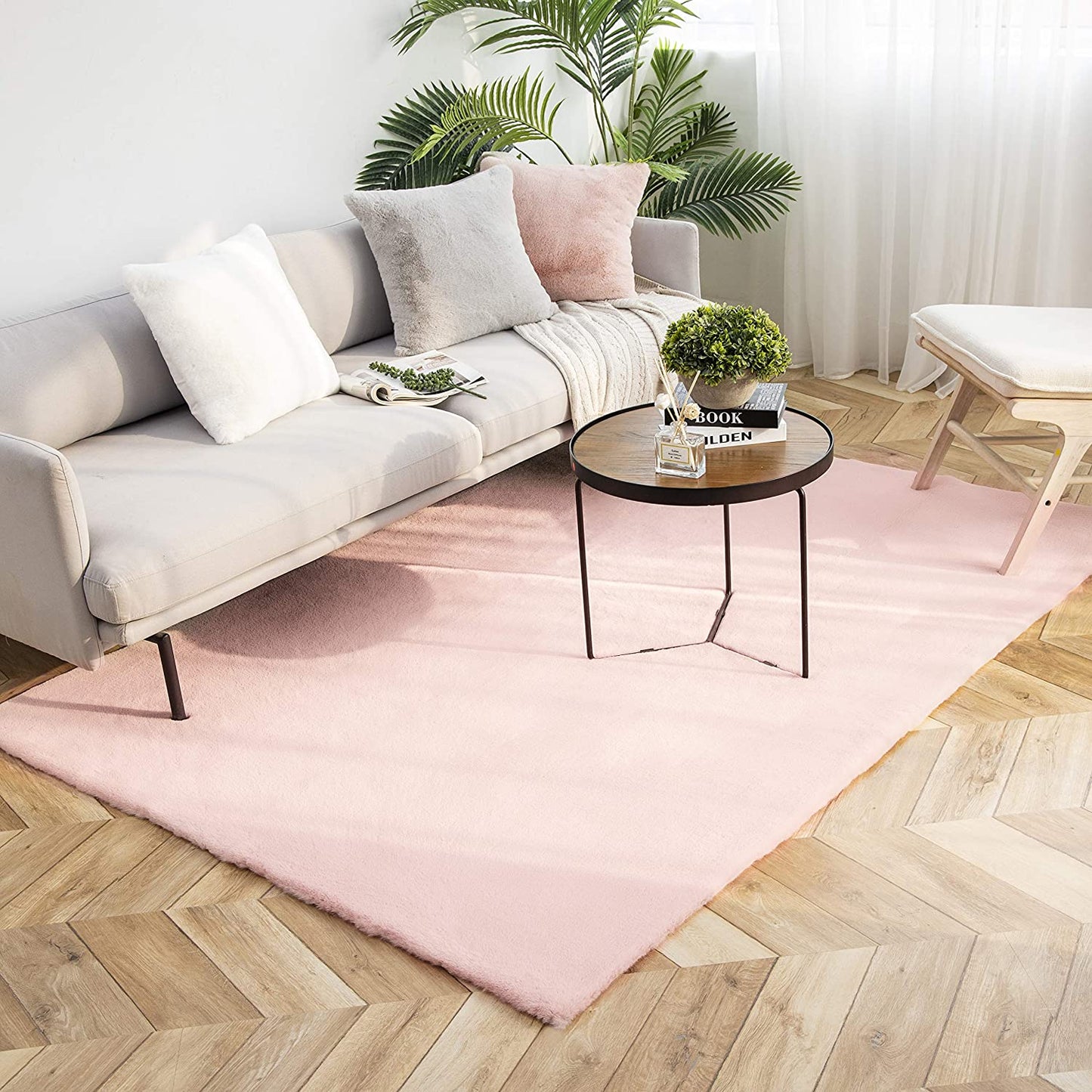 Ultra Soft Faux Rabbit Fur Rug, 2 x 3 Feet