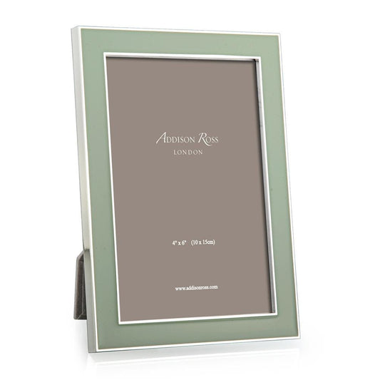 Sage Green Enamel 5" x 7" Picture Frame with Silver Trim - 1 Each