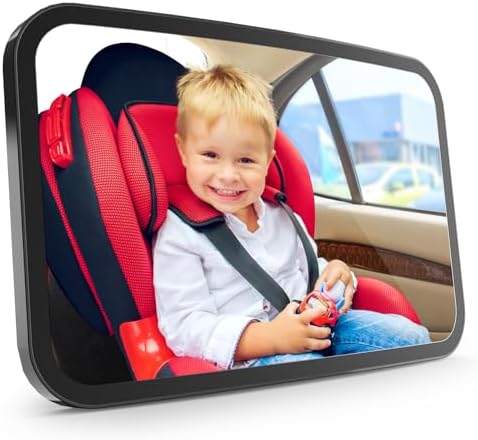 Baby Car Mirror Rear Facing Car Seat Mirrors Baby Car Monitor with Wide Crystal Clear View, Shatterproof, Easy Assembled, Easily Observe the Baby Move