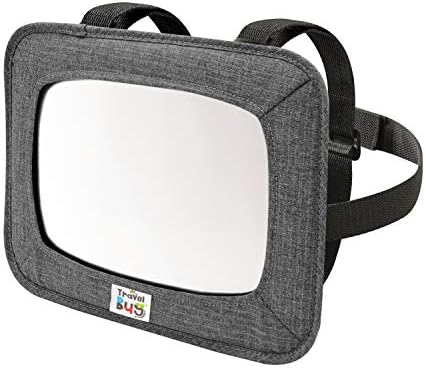 Travel Bug Soft Sided Rear & Forward Facing Safety Mirror for Baby & Toddler - Shatter Resistant - Jumbo Baby Car Mirror