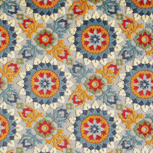 3' X 5' Orange And Ivory Moroccan Stain Resistant Indoor Outdoor Area Rug