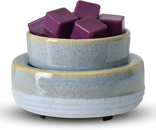 Ceramic Wax Warmer,Wax Melt Warmer,Wax Melter for Scented Wax, Jar Candles or Essential Oil, Candle Wax Burner Gifts for Spa Home Office Women Home & Garden > Decor > Home Fragrances > Wax Tarts Tepaken Grey Blue