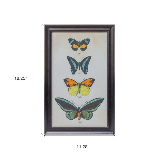 Set Of Two Green Solid Wood Butterfly Wall Decor