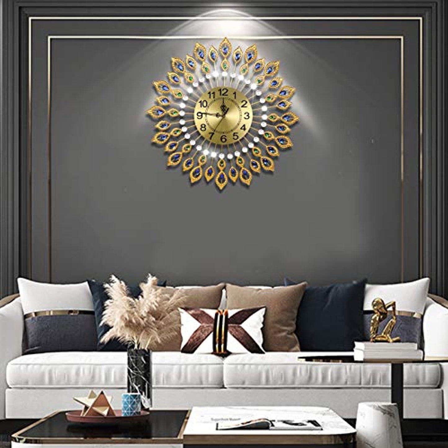 Wall Clocks Metal 3D Non-Ticking Silent Quartz Clocks