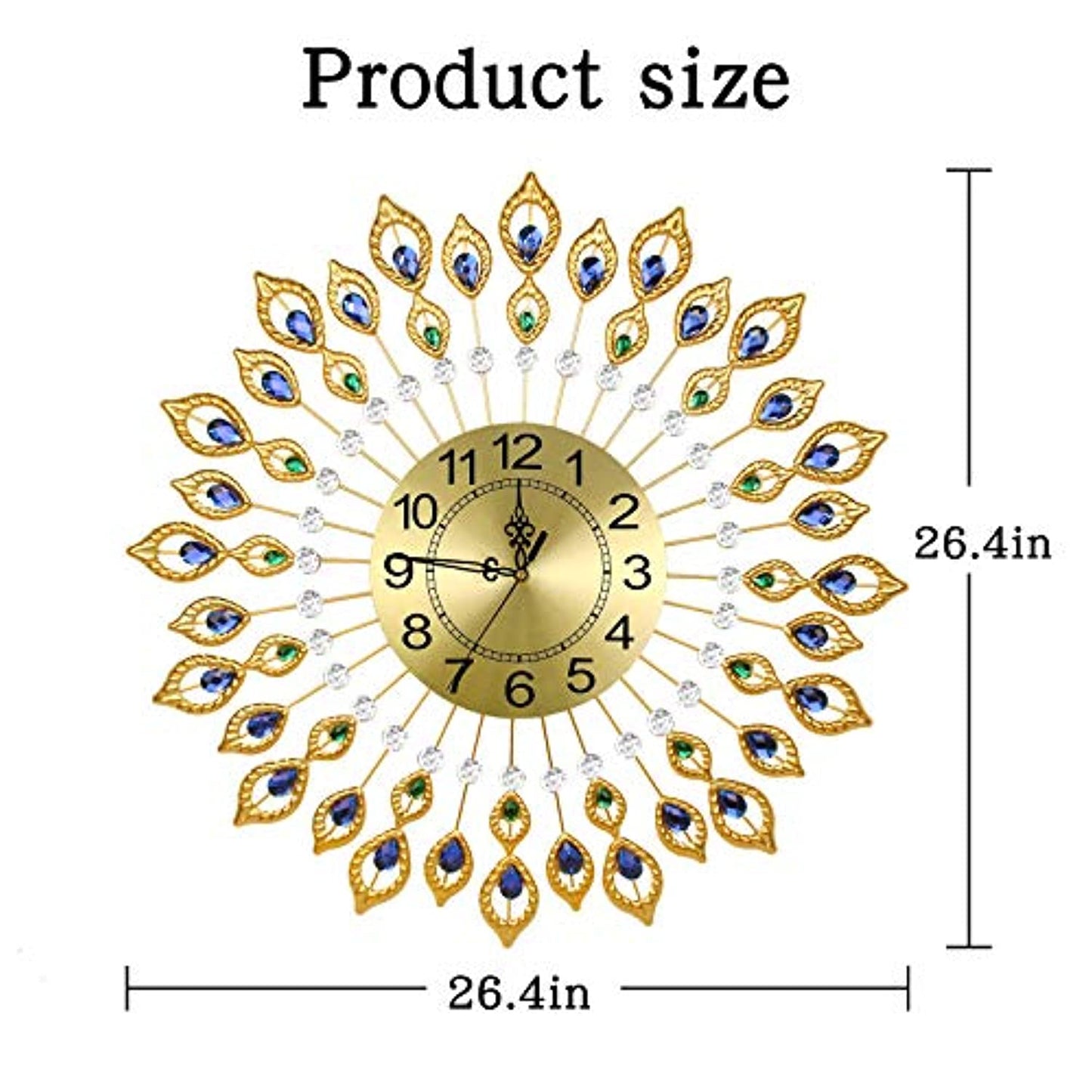 Wall Clocks Metal 3D Non-Ticking Silent Quartz Clocks