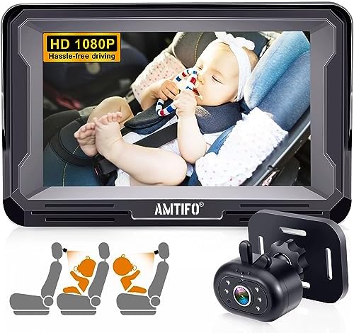 AMTIFO Baby Car Camera Easy Install: Plug-Play 360 Rotation Backseat Camera 2 Kids Rear Facing Carseat Camera Clear Night Vision Car Baby Monitor