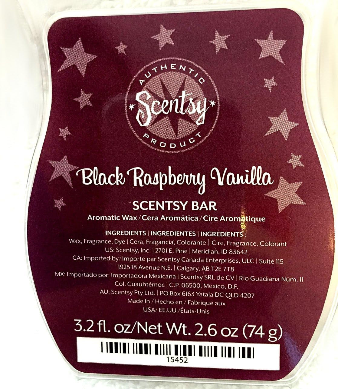 1 X Skinny Dippin' Scentsy Bar Wickless Candle Tart Warmer Wax 3.2 Fl Oz, 8 Squares Home & Garden > Decor > Home Fragrances > Wax Tarts Scentsy Black Raspberry Vanilla