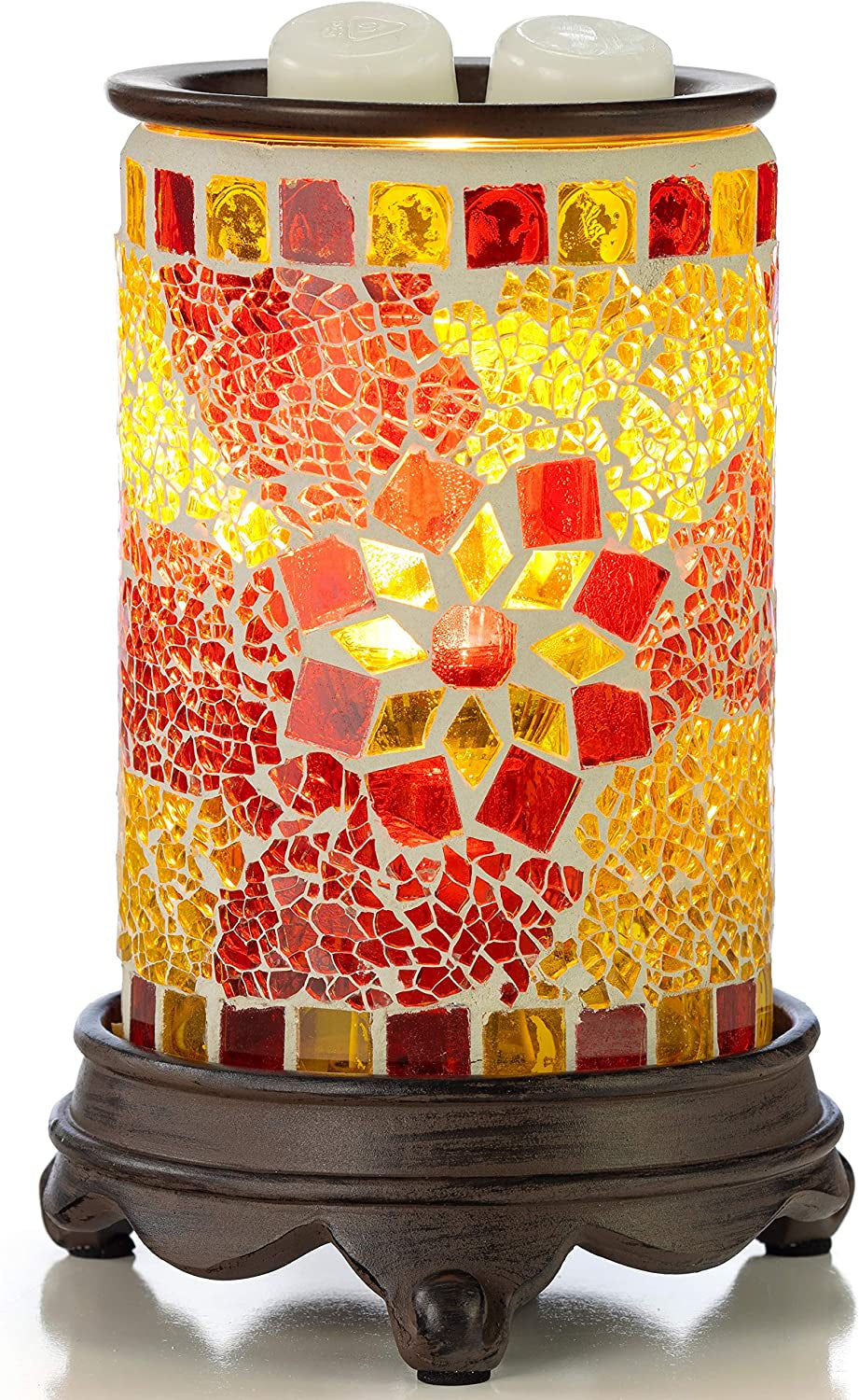 VP Home Wall Plug-In Wax Warmer for Scented Wax, Ceramic Floral Sun Electric Home Fragrance Warmer for Essential Oils, Candle Wax Melts and Tarts, Scent Warmer Night Light Home & Garden > Decor > Home Fragrances > Wax Tarts VP Home Ii Ruby and Gold