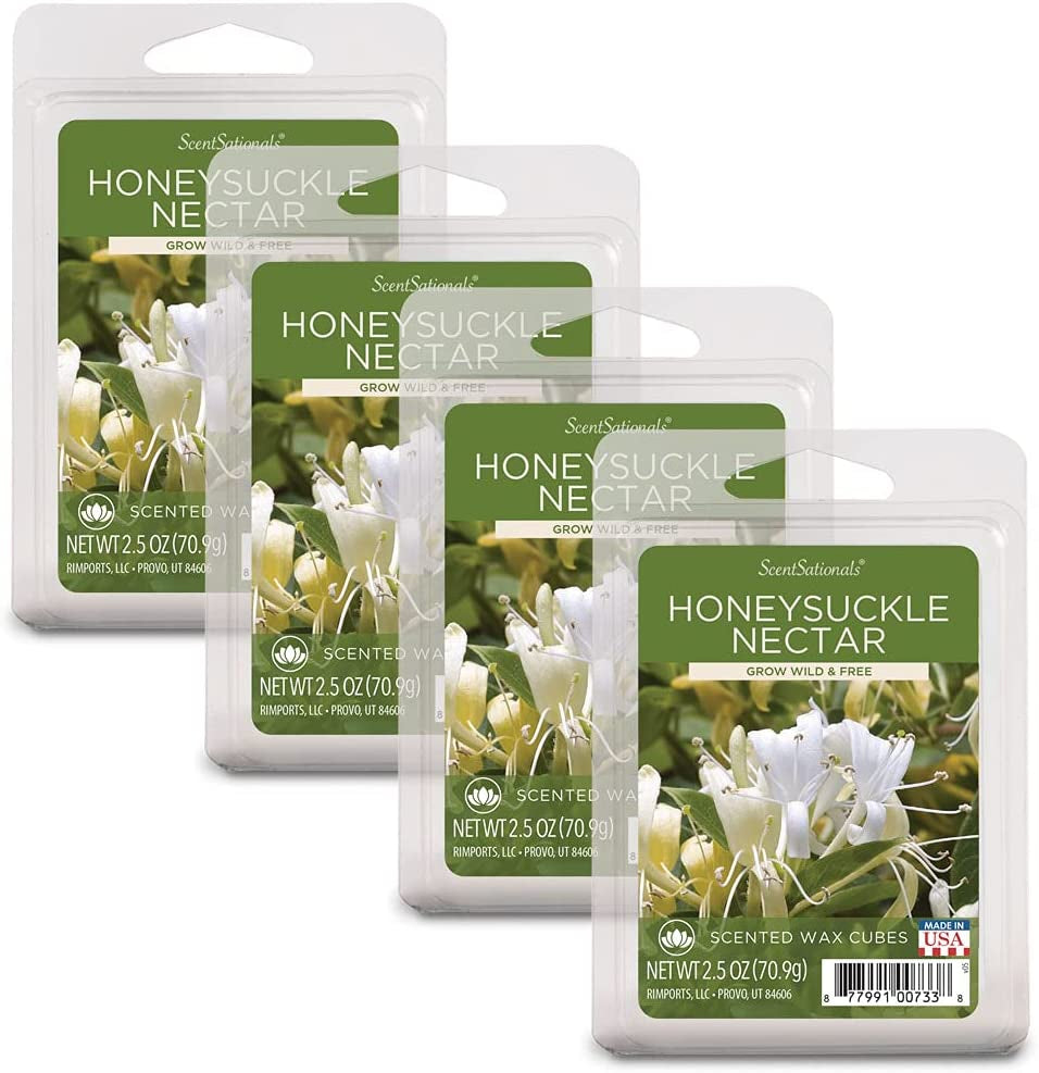Scentsationals Scented Wax Fragrance Melts - Sweet Berry Cupcake - Wax Cubes Pack, Home Warmer Tart, Electric Wickless Candle Bar Air Freshener, Spa Aroma Decor Gift - 2.5 Oz (4-Pack) Home & Garden > Decor > Home Fragrances > Wax Tarts Rimports, LLC Honeysuckle Nectar