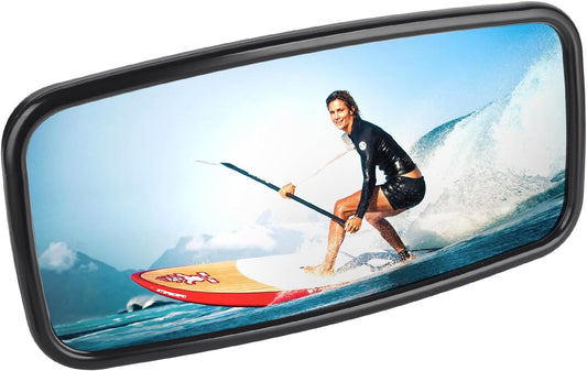 Boat Mirror, 13x6 Inch Boat Rear View Mirror with 360 Rotation for Ski & Pontoon Boat Safety