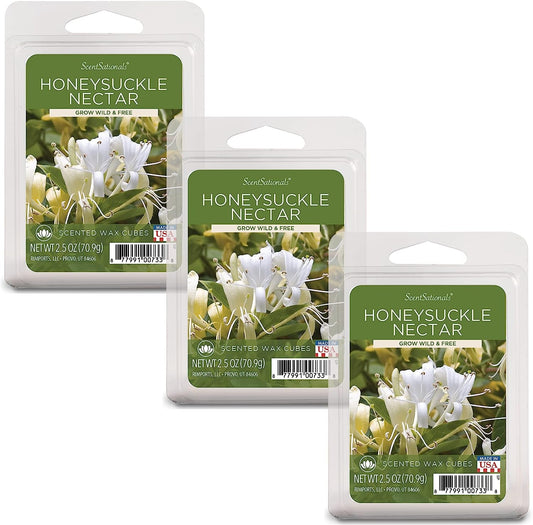 Scentsationals 001-40036-3PK Honeysuckle Nectar 2.5 Oz Scented Fragrant Wax Melts-3 Pack, Multicolor