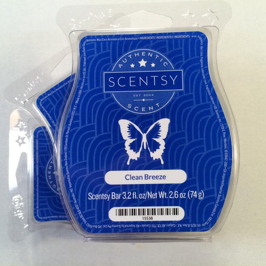 Scentsy, Clean Breeze, Wickless Candle Tart Warmer Wax 3.2 Oz Bar, 3-Pack (3)