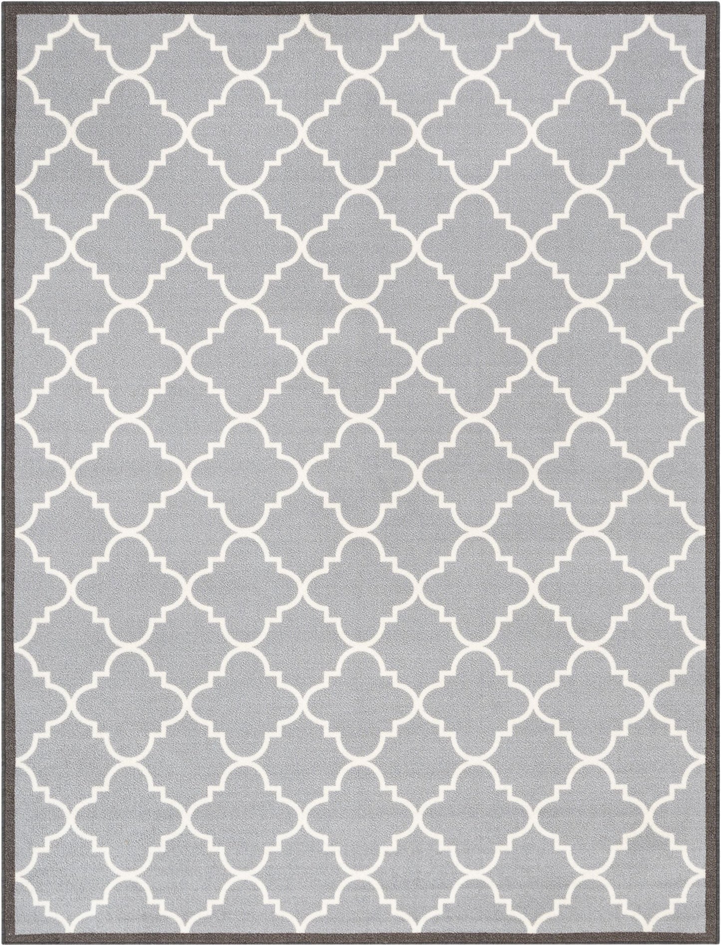 Brooklyn Trellis Grey Modern Non Slip Washable Rug