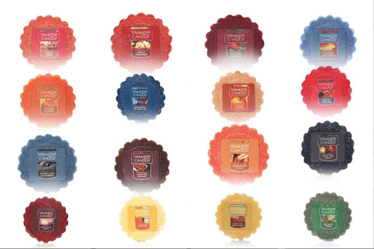 Yankee Candle Box of 12 Fall Wax Tarts Melts in Storage Container Box with Organza Sachet Bag Autumn Fall Bundle