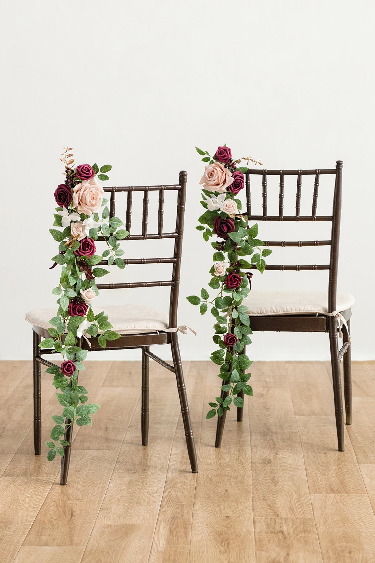 Wedding Hanging Chair Back Decoration in Romantic Marsala