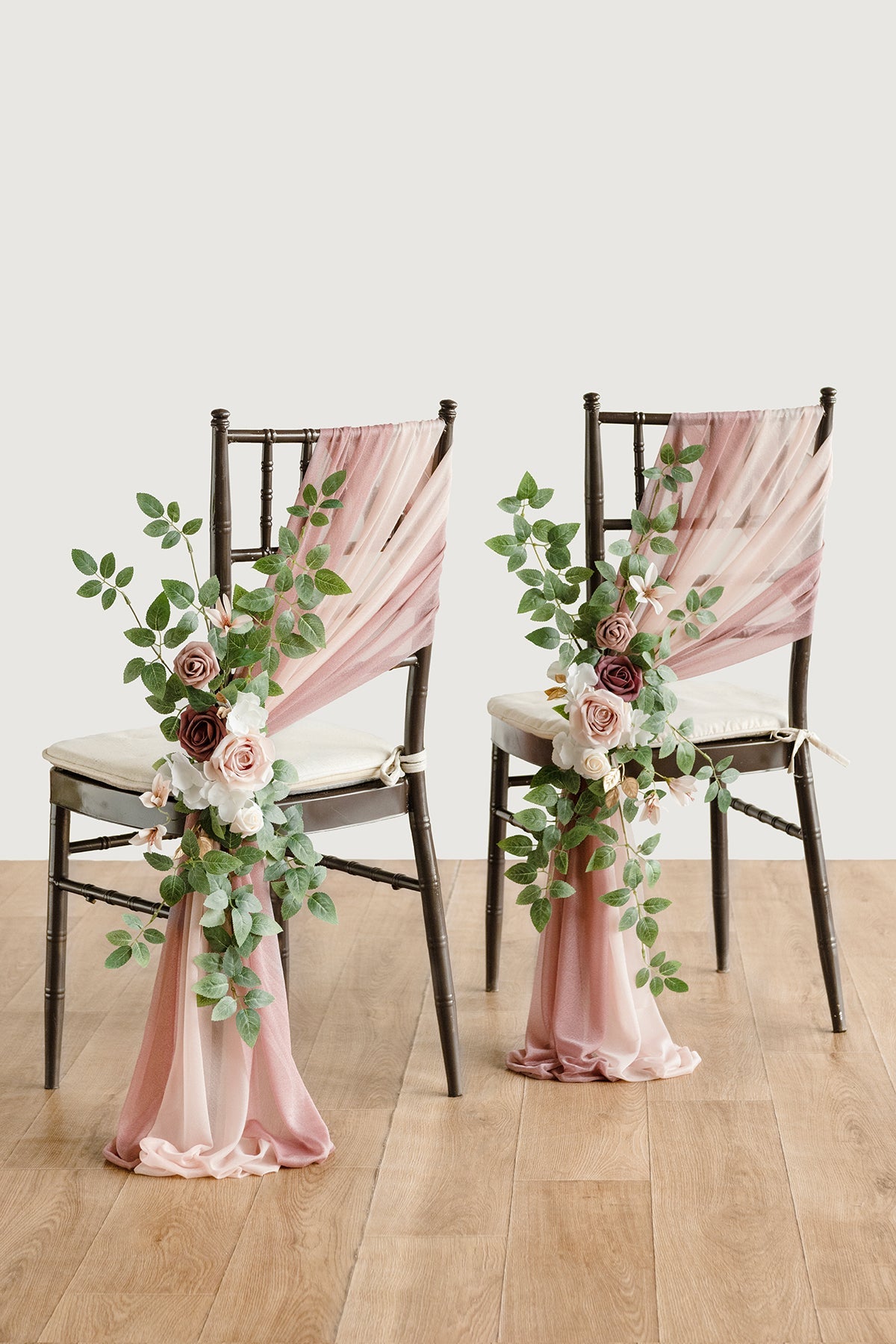 Wedding Aisle Chair Flower Decoration in Dusty Rose & Mauve | Clearance