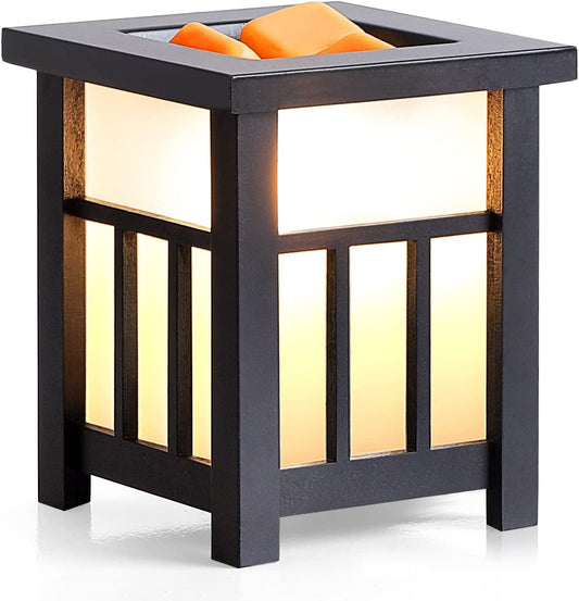 YUWENUS Electric Wax Melt Warmer, Wood Wax Warmer for Scented Wax Burner for Office, Home, Bedroom, SPA, Valentine'S Day Gift(Black)