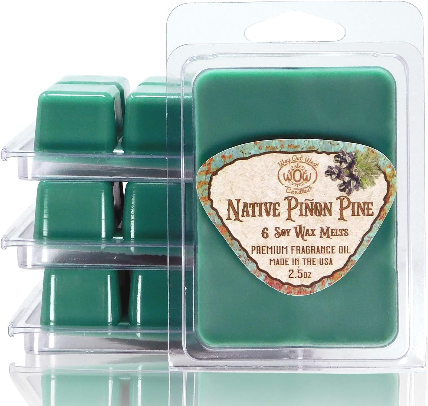 Way Out West Candles Scented Wax Melts for Wax Warmers - Highly Fragrant Air Freshener - 4 Pack Set of 6 Melt Cubes with Essential Oils - Made in USA (4, Eucalyptus Mint) Home & Garden > Decor > Home Fragrances > Wax Tarts Ocotillo Southwest Native Piñon Pine 4