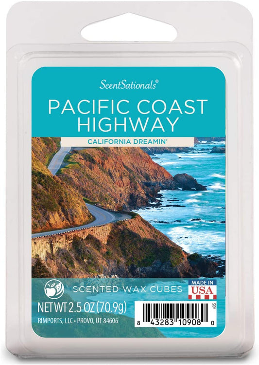 Scentsationals Scented Wax Cubes - Pacific Coast Highway - Fragrance Wax Melts Pack, Electric Home Warmer Tart, Wickless Candle Bar Air Freshener, Spa Aroma Decor Gift - 2.5 Oz