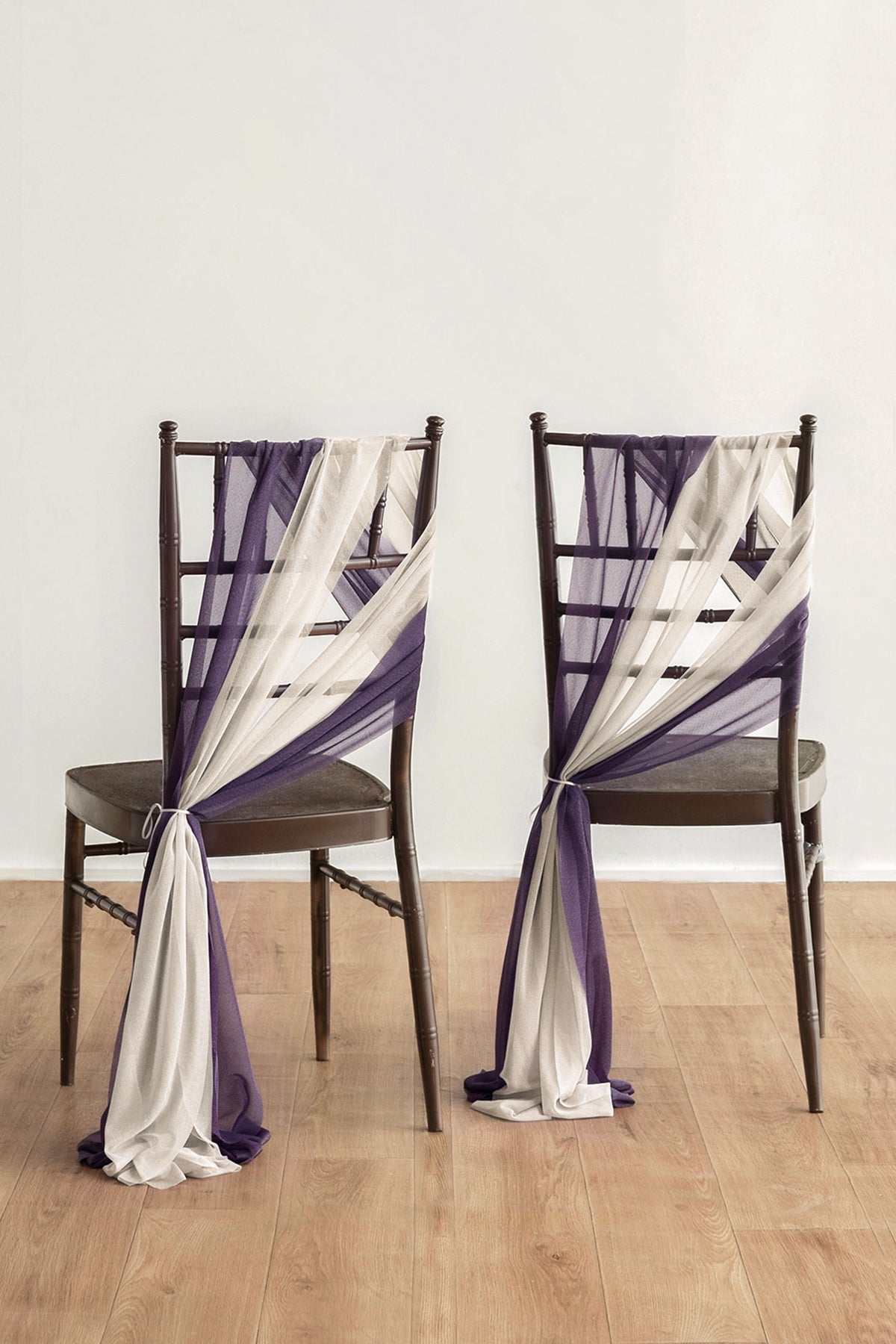 Wedding Aisle Chair Flower Decoration in Twilight Purple & Harvest Orange