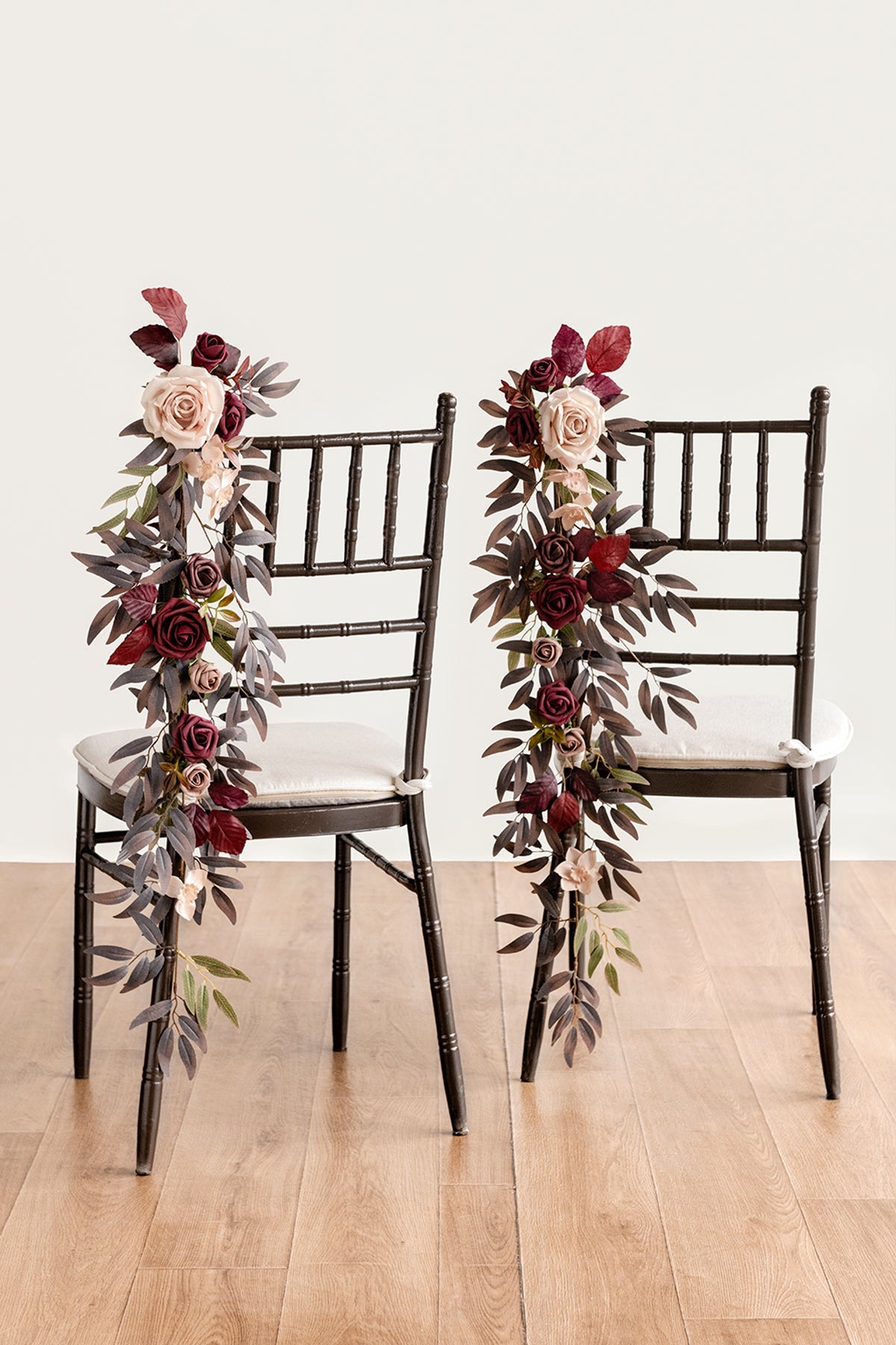 Wedding Hanging Chair Back Decoration in Burgundy & Dusty Rose