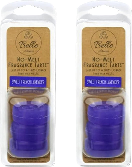 Belle Aroma No-Mess Resin Scented Tarts - No-Melt Wax Cubes for Wax Warmers - Vented Shaped Fragrance Tarts Set for Plug in Wax Warmer - 3 Mini Scented Wax Cubes for Each Pack (X2) - Mountain Air Home & Garden > Decor > Home Fragrances > Wax Tarts Belle Aroma Sweet French Lavender