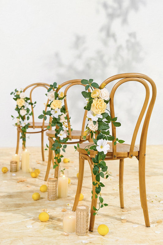 Wedding Hanging Chair Back Decoration in Lemonade Yellow