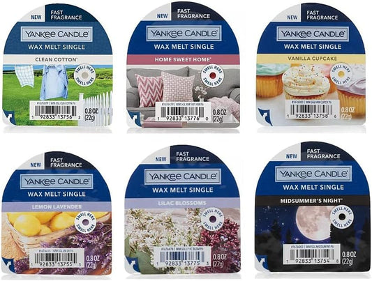 Yankee Candle Set of 6 Wax Melt Singles Classic Collection