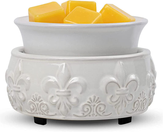 Tepaken Ceramic Wax Melt Warmer 3-In-1 Electric Scented Candle Wax Warmer, Scented Wax Block Essential Oil Burner for Aromatherapy Home Office Decor and Birthday Gift, Blue Home & Garden > Decor > Home Fragrances > Wax Tarts Tepaken 7516_white