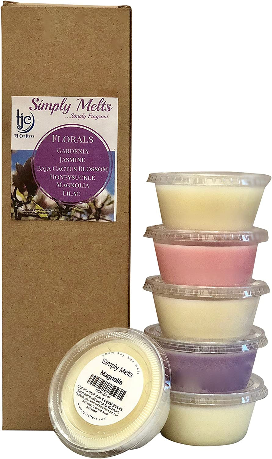 Scented Wax Melts Variety Pack - Hand Poured Natural Soy Candle Wax Melts for Warmers, 6 Resealable Cups (2.2 Ounces Each, 13.2 Ounces Total), up to 40 Hours of Scent Throw per Quarter Cup (Relaxing) Home & Garden > Decor > Home Fragrances > Wax Tarts Simply Fragrant Home Florals