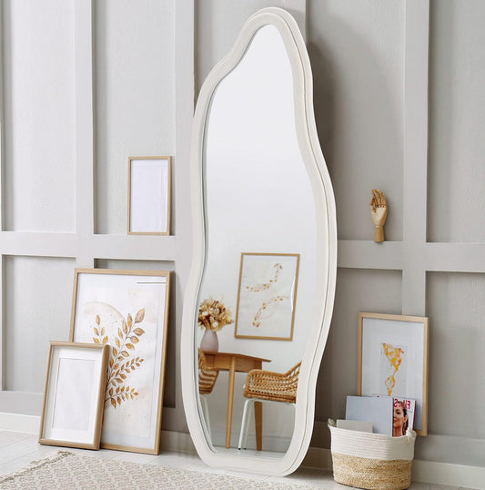 Broojo Irregular Full Length Mirror, 63" x 24" Irregular Wall Mirror - $55