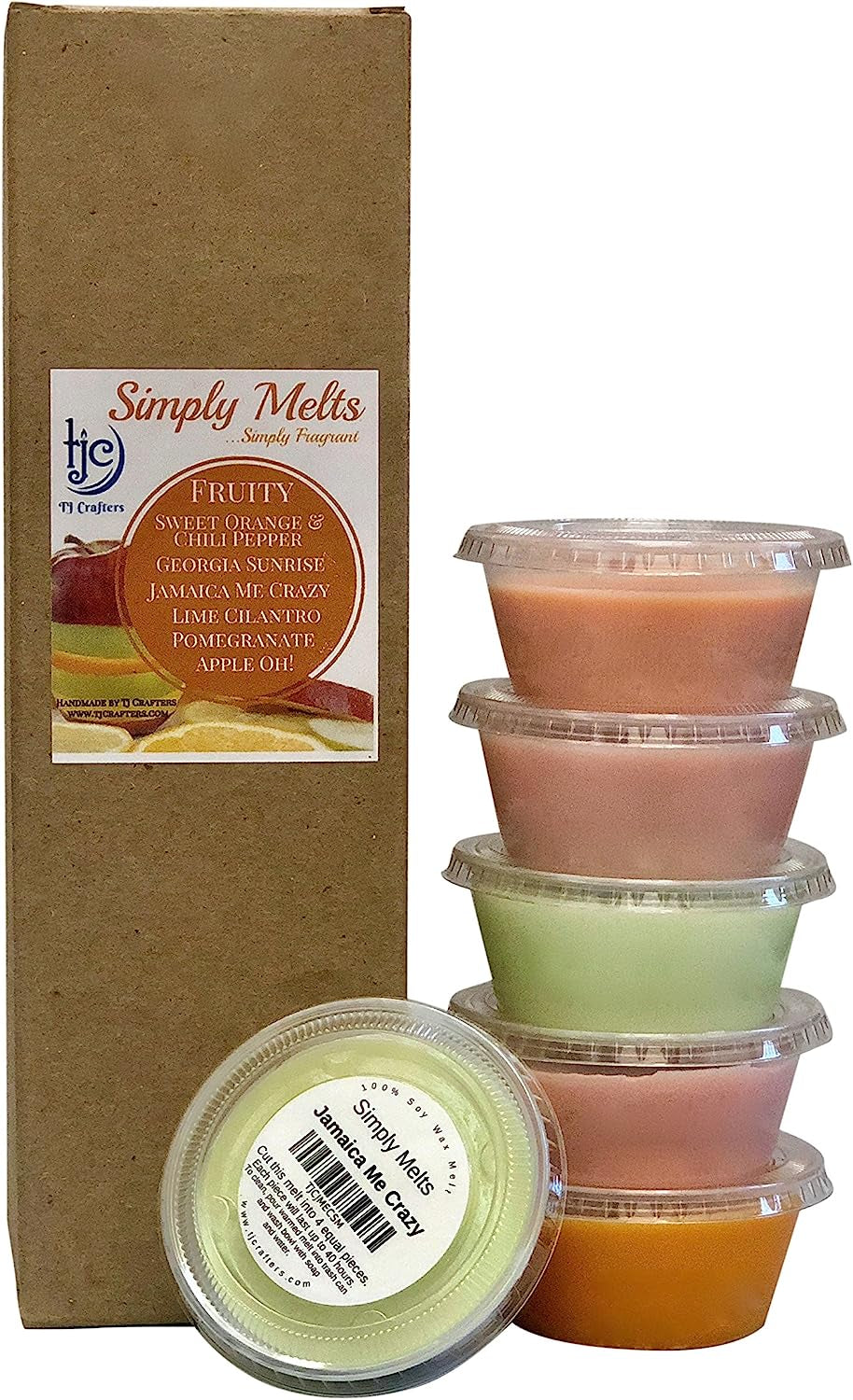 Scented Wax Melts Variety Pack - Hand Poured Natural Soy Candle Wax Melts for Warmers, 6 Resealable Cups (2.2 Ounces Each, 13.2 Ounces Total), up to 40 Hours of Scent Throw per Quarter Cup (Relaxing) Home & Garden > Decor > Home Fragrances > Wax Tarts Simply Fragrant Home Fruity