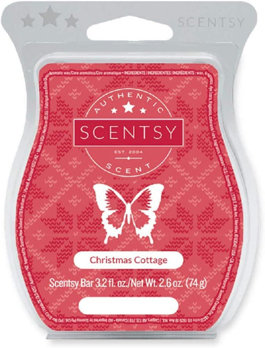 Scentsy, Christmas Cottage, Wickless Candle Tart Warmer Wax 3.2 Fl Oz, 8 Squares