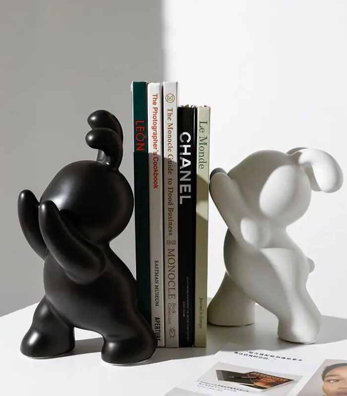 Set 2 Pcs Bunny Bookends Ceramic