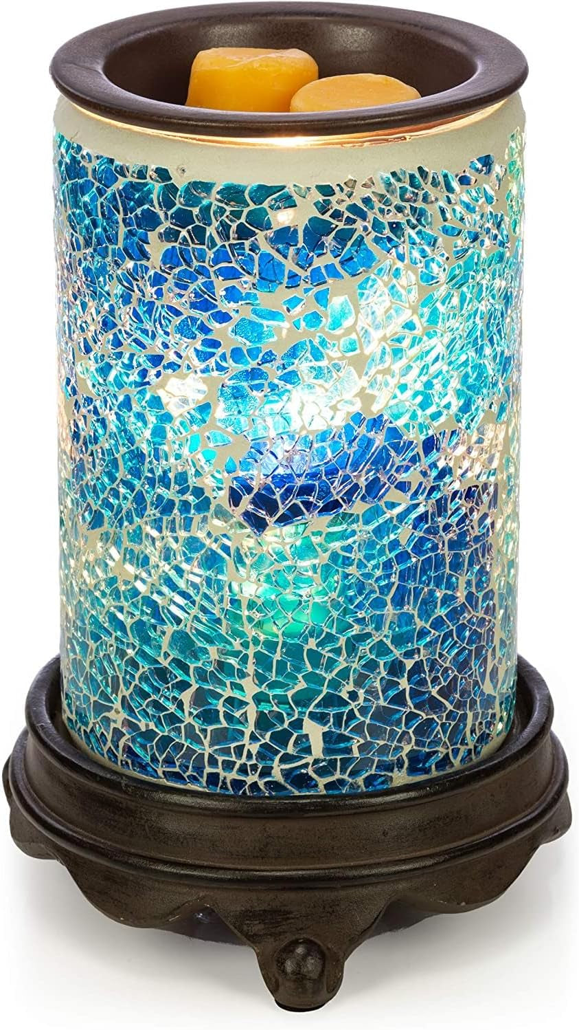 VP Home Wall Plug-In Wax Warmer for Scented Wax, Ceramic Floral Sun Electric Home Fragrance Warmer for Essential Oils, Candle Wax Melts and Tarts, Scent Warmer Night Light Home & Garden > Decor > Home Fragrances > Wax Tarts VP Home I Mediterranean Blue