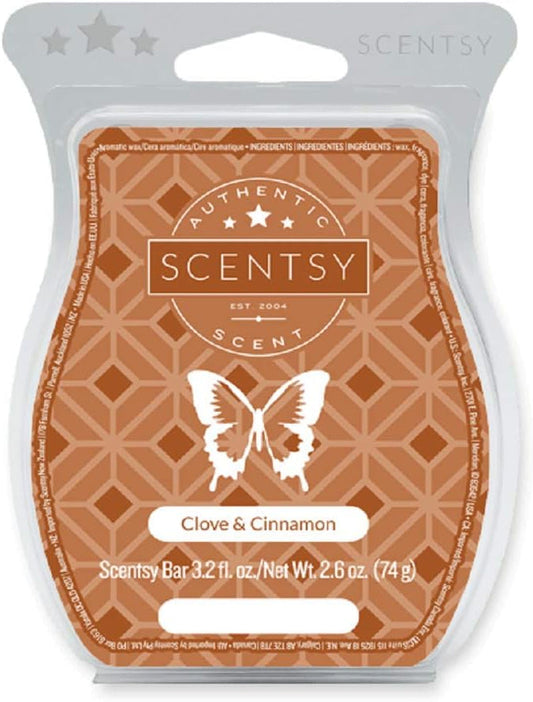 Clove and Cinnamon Scentsy Bar Wickless Candle Tart Warmer Wax 3.2 Fl Oz, 8 Squares