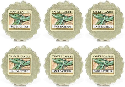 Yankee Candle Sage & Citurs Tarts Wax Melts, Lot of 6