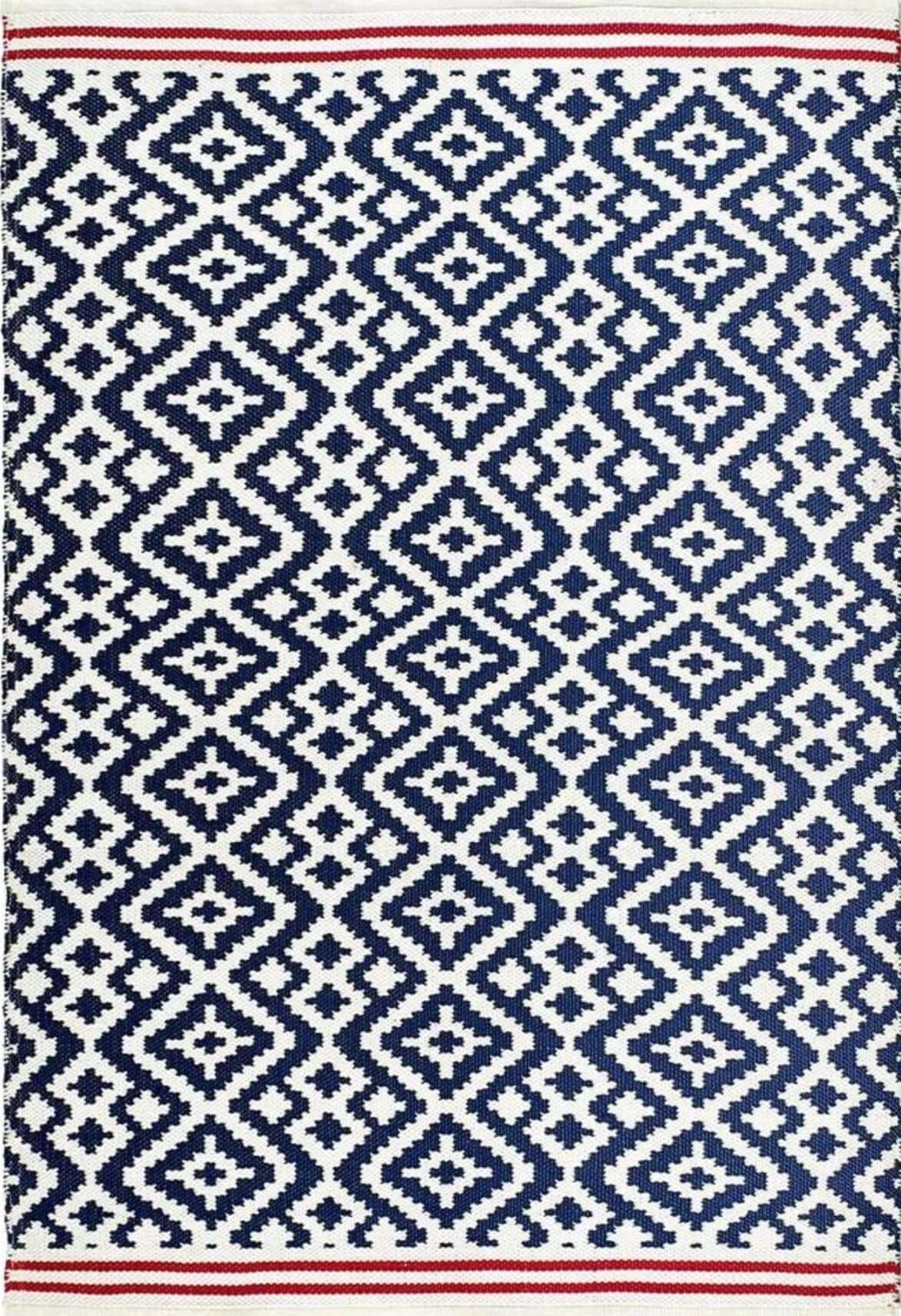 Aztec Navy Outdoor Rug