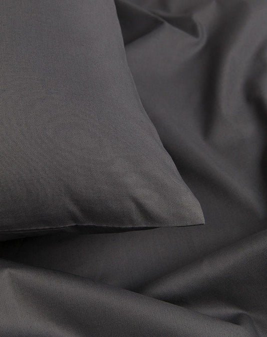 Egyptian Cotton Percale Duvet Covers - Anthracite / Dark Grey Percale Egyptian Cotton Duvet Covers / Pillows