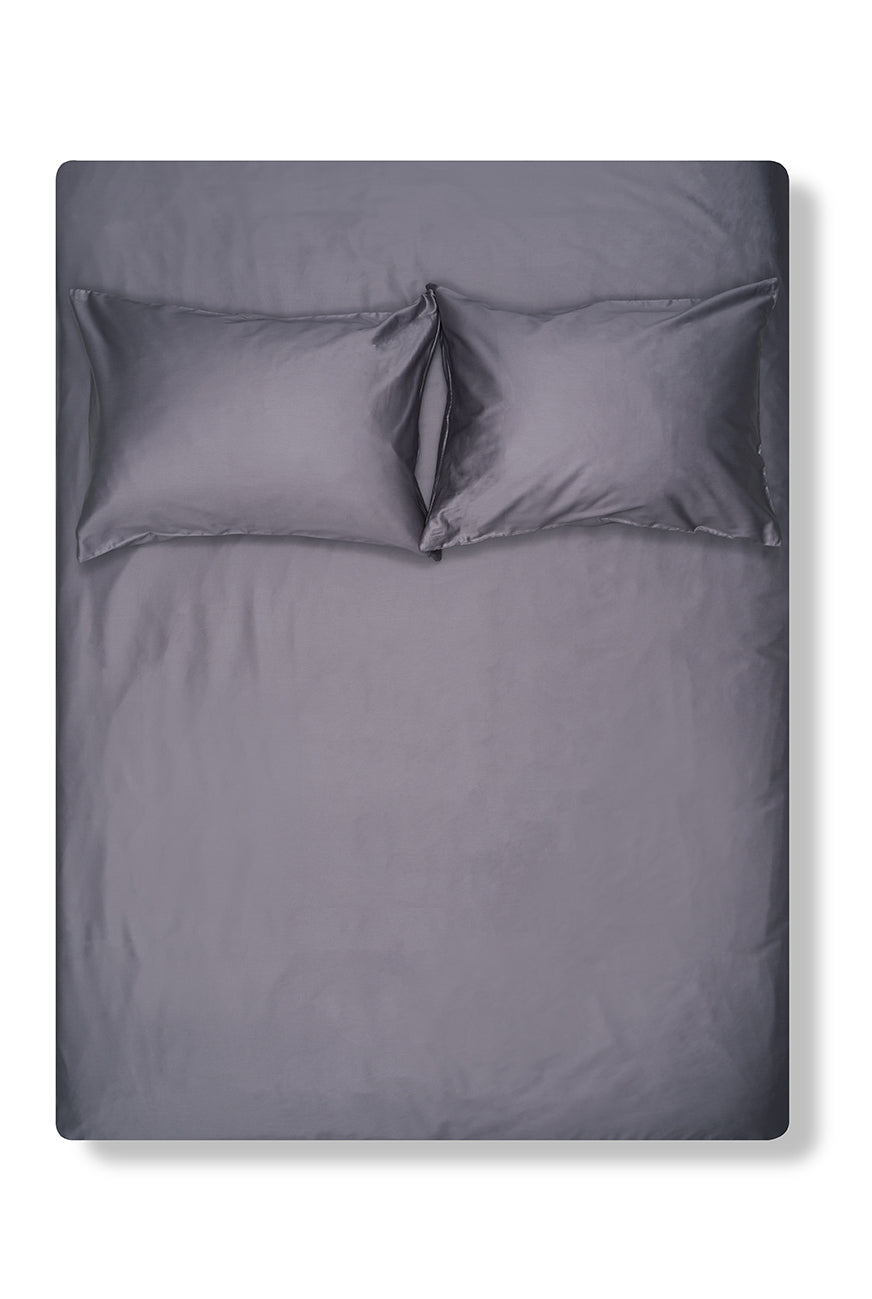 Anthracite Egyptian Cotton Sateen Bedding-Egyptian Cotton Sateen Duvet Covers-ZigZagZurich
