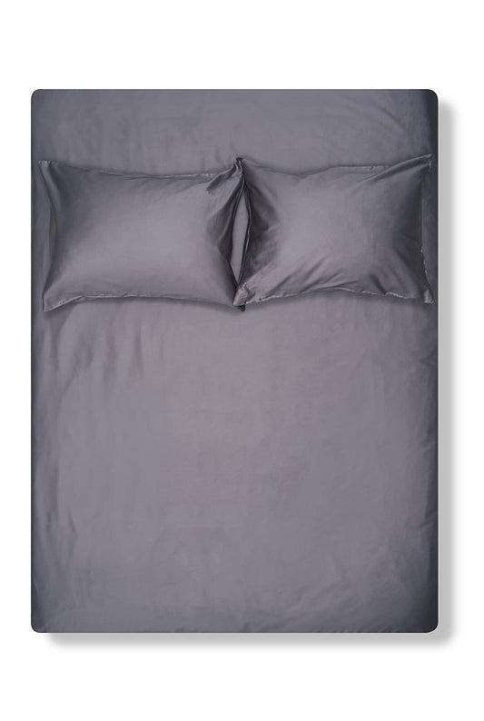 Anthracite Egyptian Cotton Sateen Bedding-Egyptian Cotton Sateen Duvet Covers-ZigZagZurich