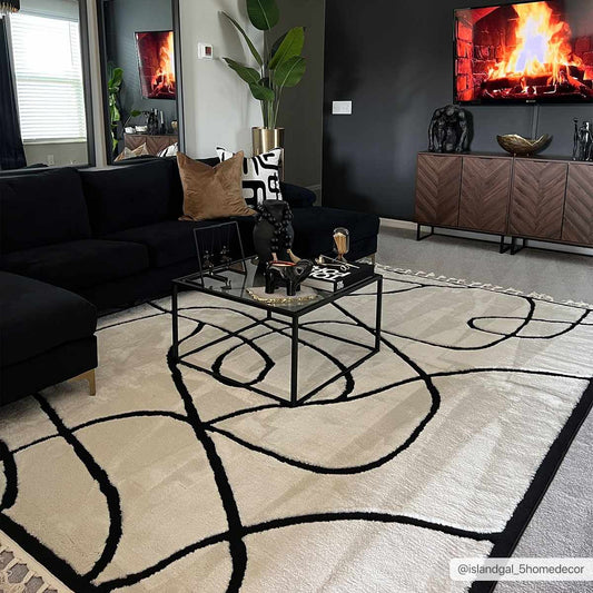 Azana Black & White Area Rug | Timeless Elegance for Any Space