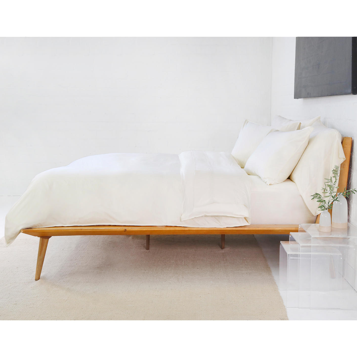 Bamboo Duvet and Sham Set in Ivory by Pom Pom at Home