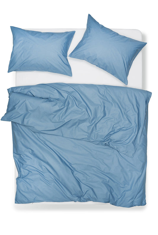 "Blue" Pima Cotton Percale Bedding-Egyptian Cotton Percale Duvet Covers-ZigZagZurich