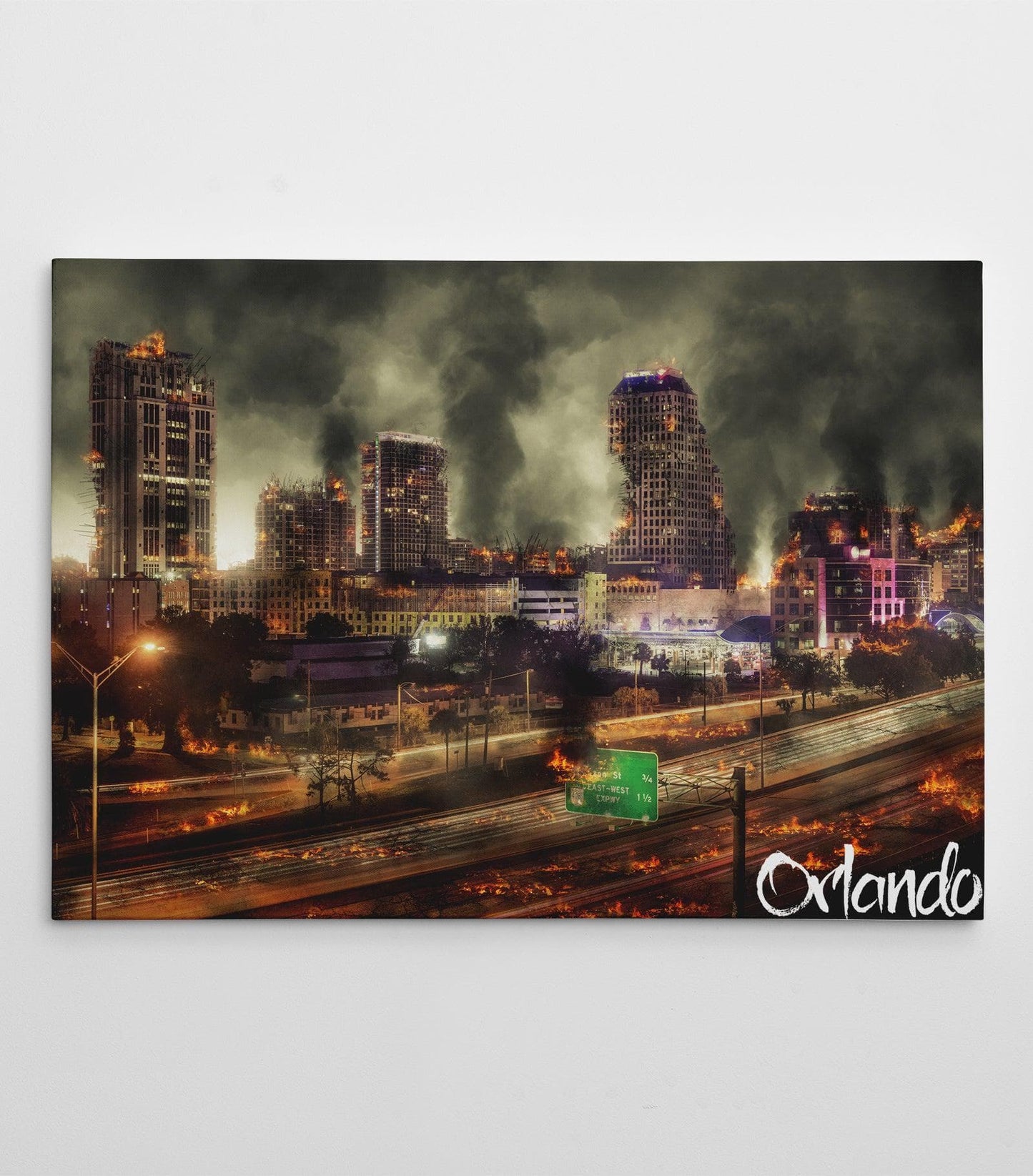 Apocalypse Vision of Orlando Florida Skyline Canvas #C107